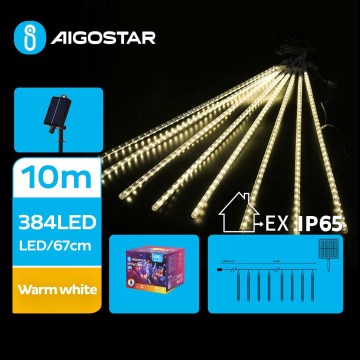 Aigostar - LED Solární vánoční řetěz 384xLED/13m IP65 teplá bílá