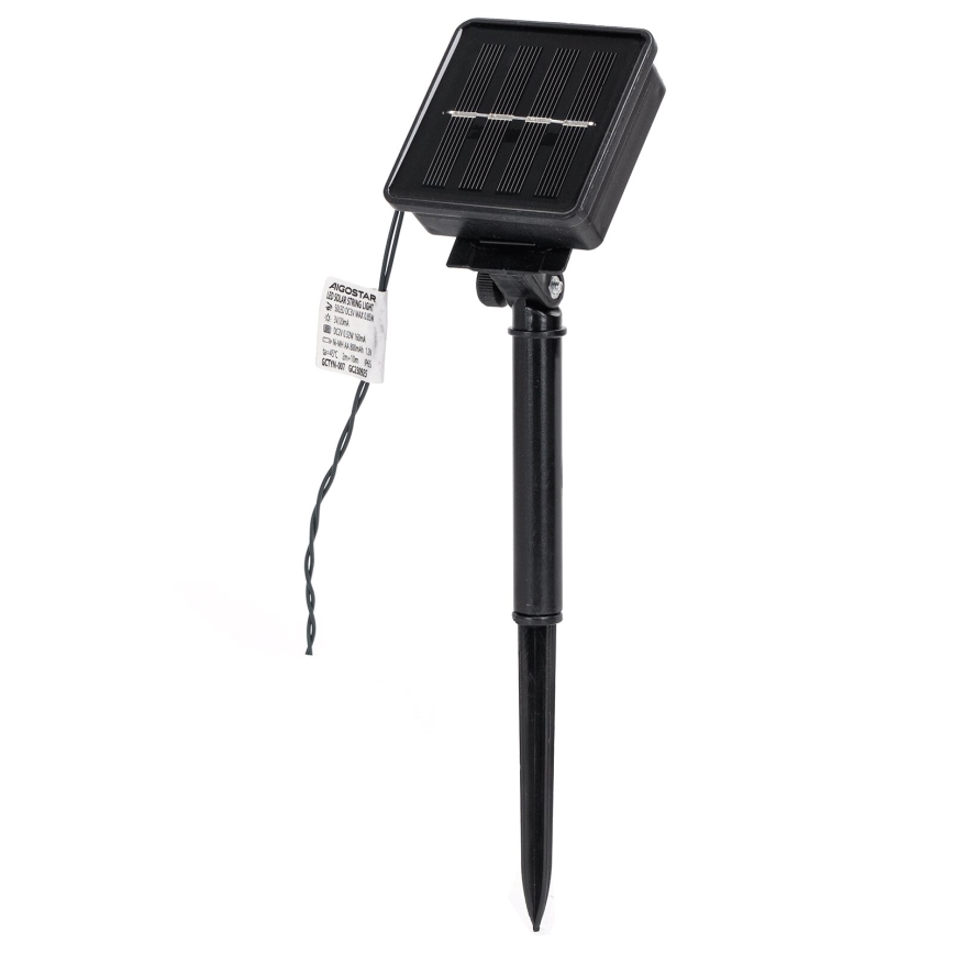 Aigostar - LED Solární vánoční řetěz 50xLED/8 funkcí 12m 800mAh IP65 teplá bílá