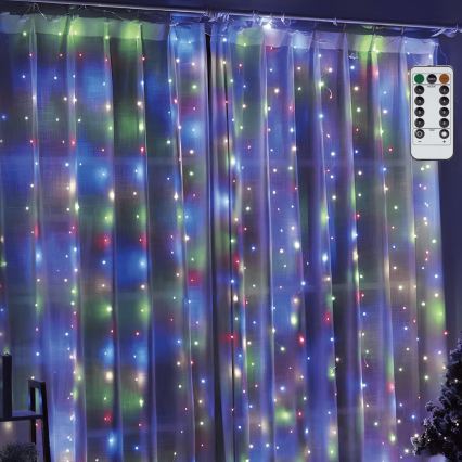 Aigostar - LED Stmívatelný vánoční řetěz 300xLED/8 funkcí USB 6x3m multicolor + dálkové ovládání