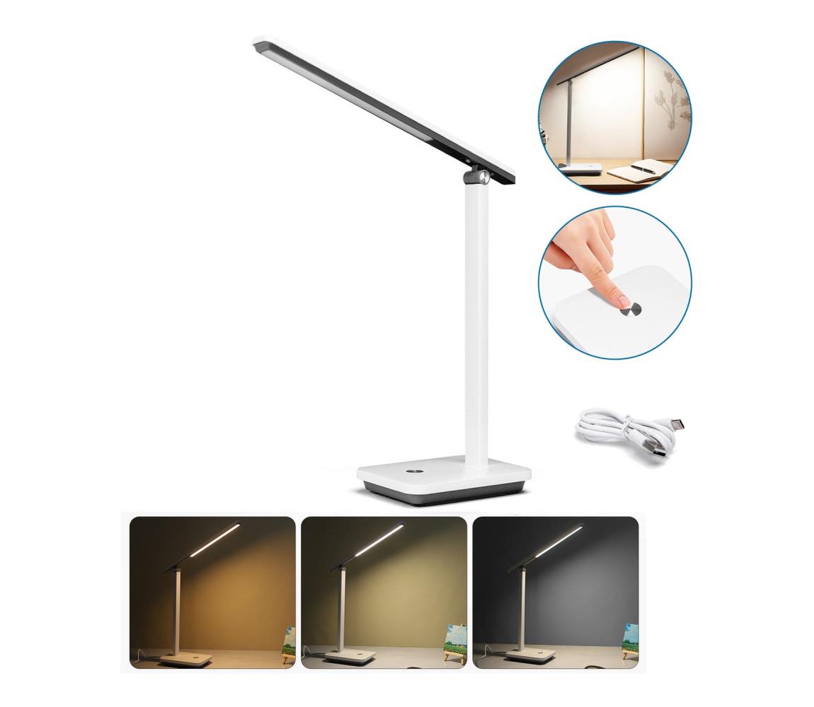  B.V. -LED Stmívatelná nabíjecí stolní lampa LED/5W/5V 3000-6500K bílá/černá 