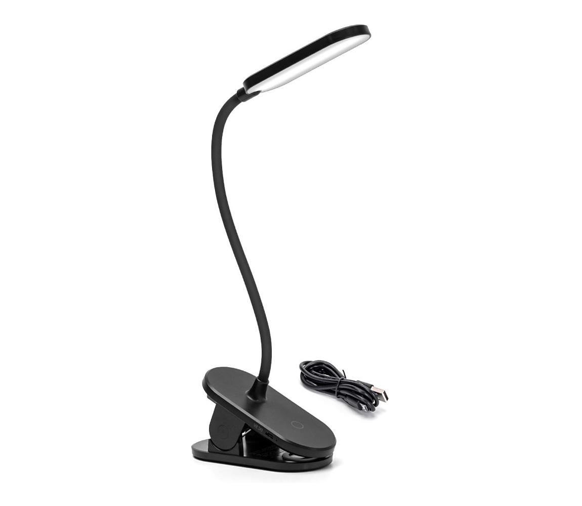 Aigostar B.V. Aigostar - LED Stmívatelná nabíjecí stolní lampa s klipem LED/2,5W/5V černá AI0896