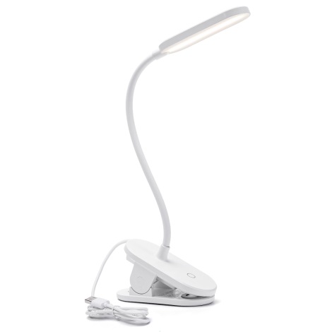 Aigostar - LED Stmívatelná stolní lampa s klipem LED/2,5W/5V bílá