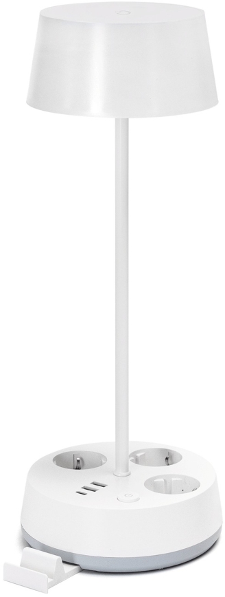 Aigostar - LED Stmívatelná stolní lampa se zásuvkami a USB LED/4,6W/230V 3000/4000/6500K bílá