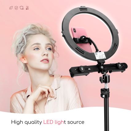 Aigostar - LED Stmívatelné kruhové světlo LED/11W/5V 2800-5700K 102 cm + dálkové ovládání