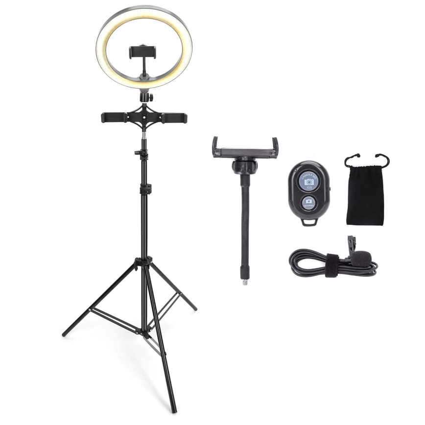 Aigostar - LED Stmívatelné kruhové světlo LED/11W/5V 2800-5700K 102 cm + dálkové ovládání