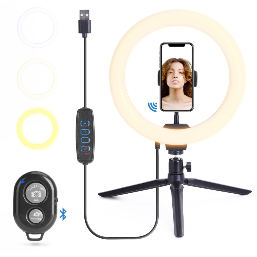 Aigostar - LED Stmívatelné kruhové světlo LED/12W/230V 2700-6500K 50,5 cm