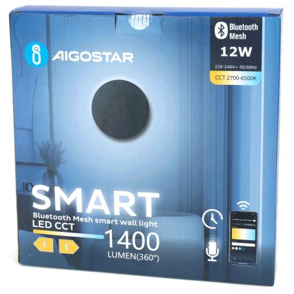 Aigostar - LED Stmívatelné nástěnné svítidlo MESH Smart LED/12W/230V 2700-6500K černá