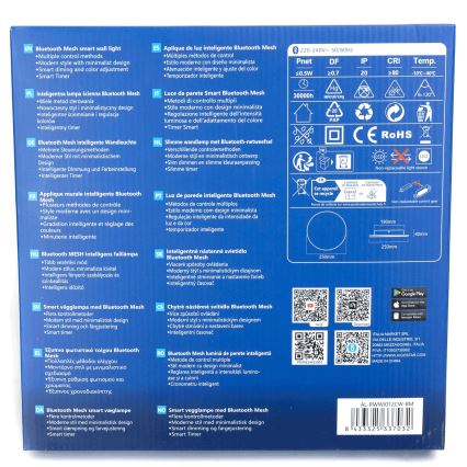 Aigostar - LED Stmívatelné nástěnné svítidlo MESH Smart LED/12W/230V 2700-6500K černá