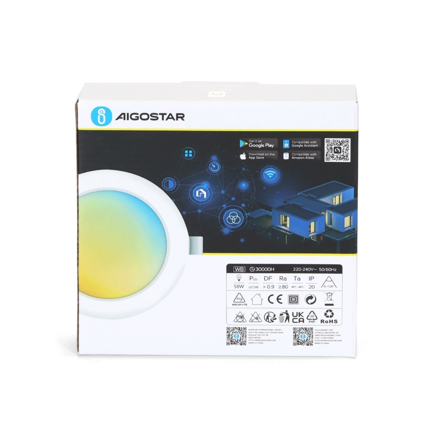 Aigostar - LED Stmívatelné podhledové svítidlo LED/9W/230V pr. 14,5 cm Wi-Fi