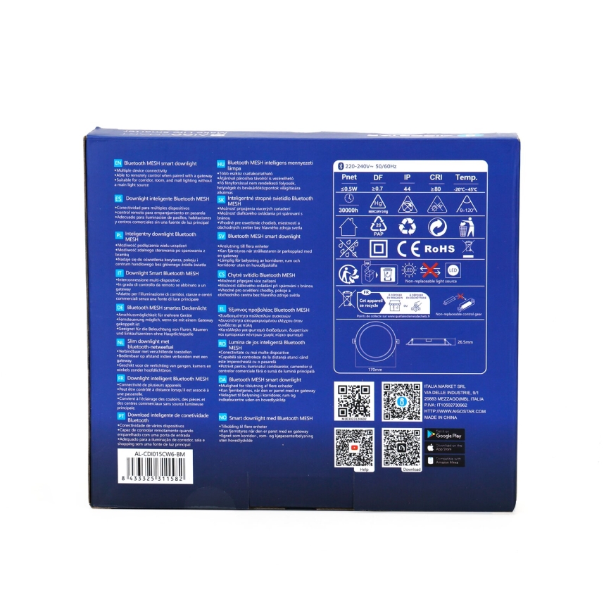 Aigostar - LED Stmívatelné podhledové svítidlo MESH LED/15W/230V 2700-6500K pr. 17 cm