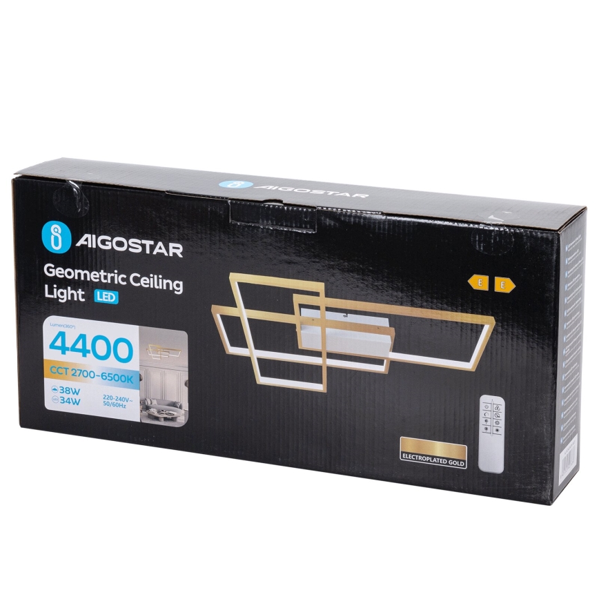 Aigostar - LED Stmívatelné stropní svítidlo LED/38W/230V 2700-6500K + dálkové ovládání