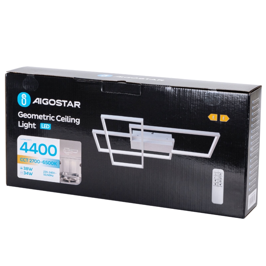 Aigostar - LED Stmívatelné stropní svítidlo LED/38W/230V 2700-6500K + dálkové ovládání