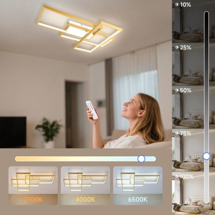 Aigostar - LED Stmívatelné stropní svítidlo LED/38W/230V 2700-6500K + dálkové ovládání
