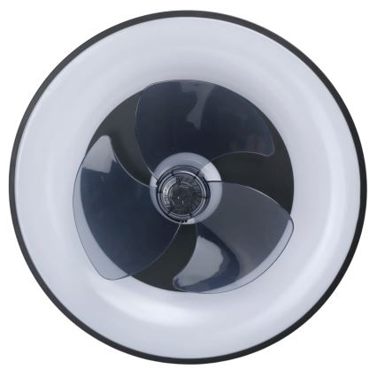 Aigostar - LED Stmívatelné stropní svítidlo s ventilátorem MESH LED/40W/230V 2700-6500K černá + dálkové ovládání