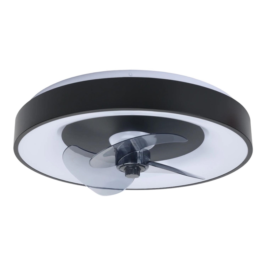 Aigostar - LED Stmívatelné stropní svítidlo s ventilátorem MESH LED/40W/230V 2700-6500K černá + dálkové ovládání