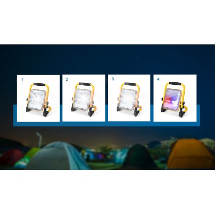 Aigostar - LED Stmívatelný nabíjecí reflektor LED/100W/5V 6500K IP65 15000 mAh