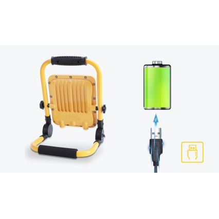 Aigostar - LED Stmívatelný nabíjecí reflektor LED/100W/5V 6500K IP65 15000 mAh