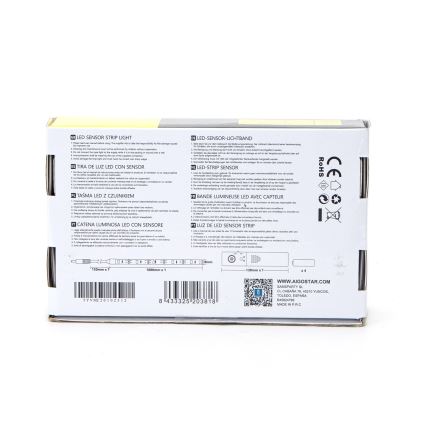 Aigostar - LED Stmívatelný pásek se senzorem 1m LED/2W/4xAAA 3000K IP65