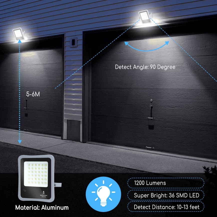 Aigostar - LED Stmívatelný solární reflektor LED/100W/3,2V IP65 10000 mAh + DO