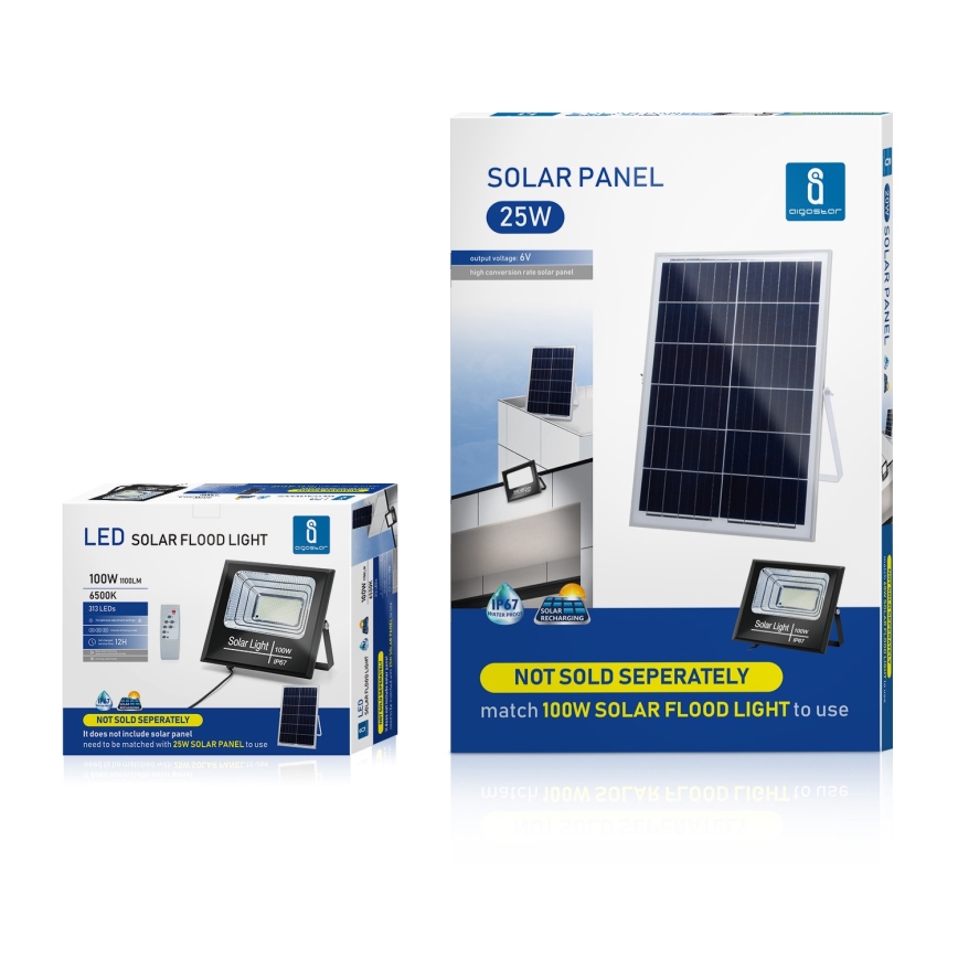 Aigostar - LED Stmívatelný solární reflektor LED/100W/3,2V IP67 2000 mAh + DO