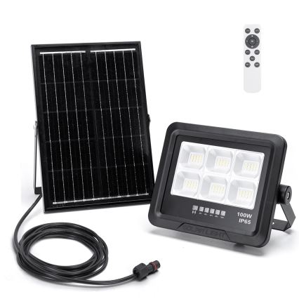 Aigostar - LED Stmívatelný solární reflektor LED/100W/3,4V IP65 + dálkové ovládání