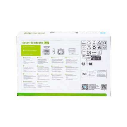 Aigostar - LED Stmívatelný solární reflektor LED/100W/3,4V IP65 + dálkové ovládání