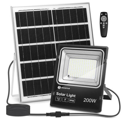 Aigostar - LED Stmívatelný solární reflektor LED/200W/3,2V IP66 15000 mAh + dálkové ovládání
