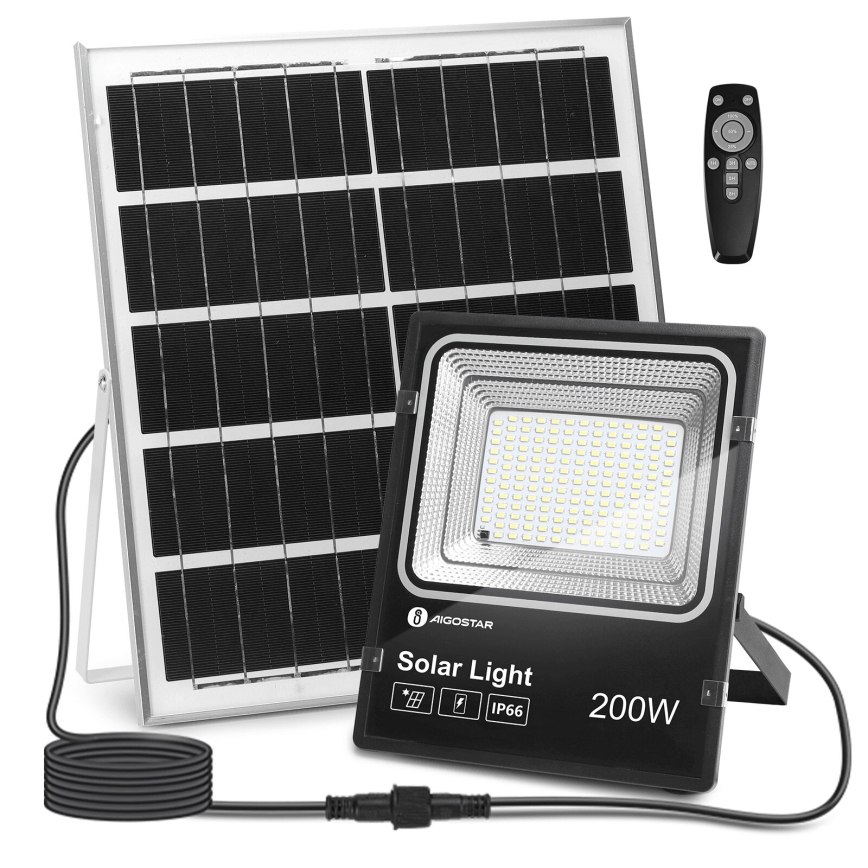 Aigostar - LED Stmívatelný solární reflektor LED/200W/3,2V IP66 15000 mAh + dálkové ovládání