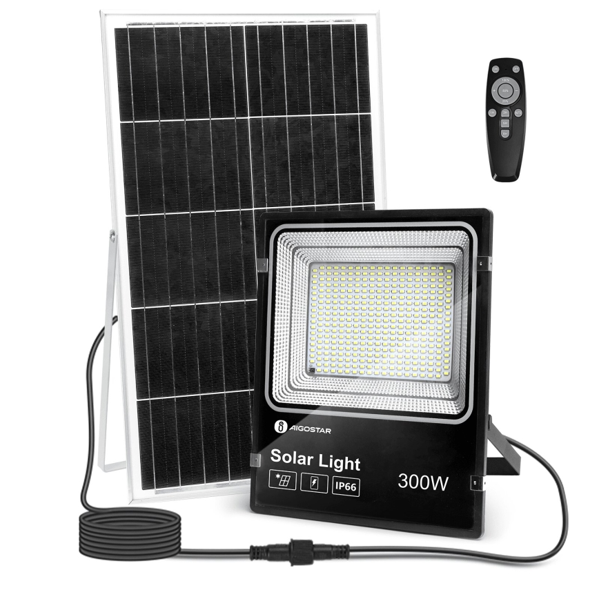 Aigostar - LED Stmívatelný solární reflektor LED/300W/3,2V IP66 + dálkové ovládání