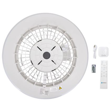 Aigostar - LED Stmívatelné stropní svítidlo s ventilátorem LED/40W/230V 2700-6500K pr. 48,5 cm bílá + dálkové ovládání