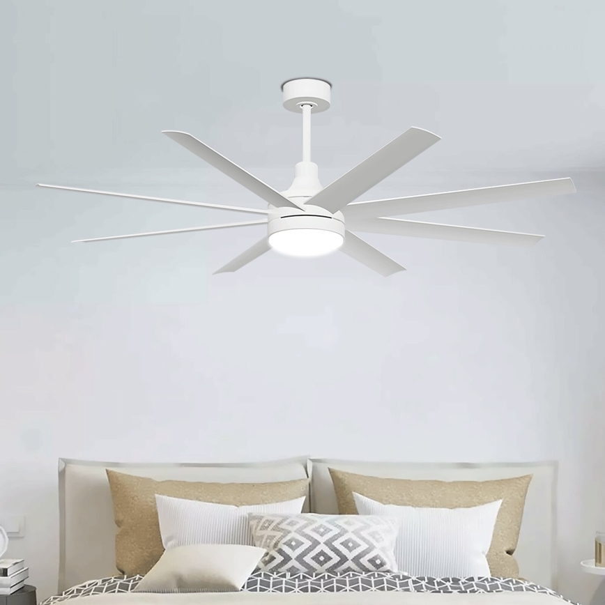 Aigostar - LED Stmívatelný stropní ventilátor LED/24W/230V 2700-6500K pr. 165 cm + dálkové ovládání bílá