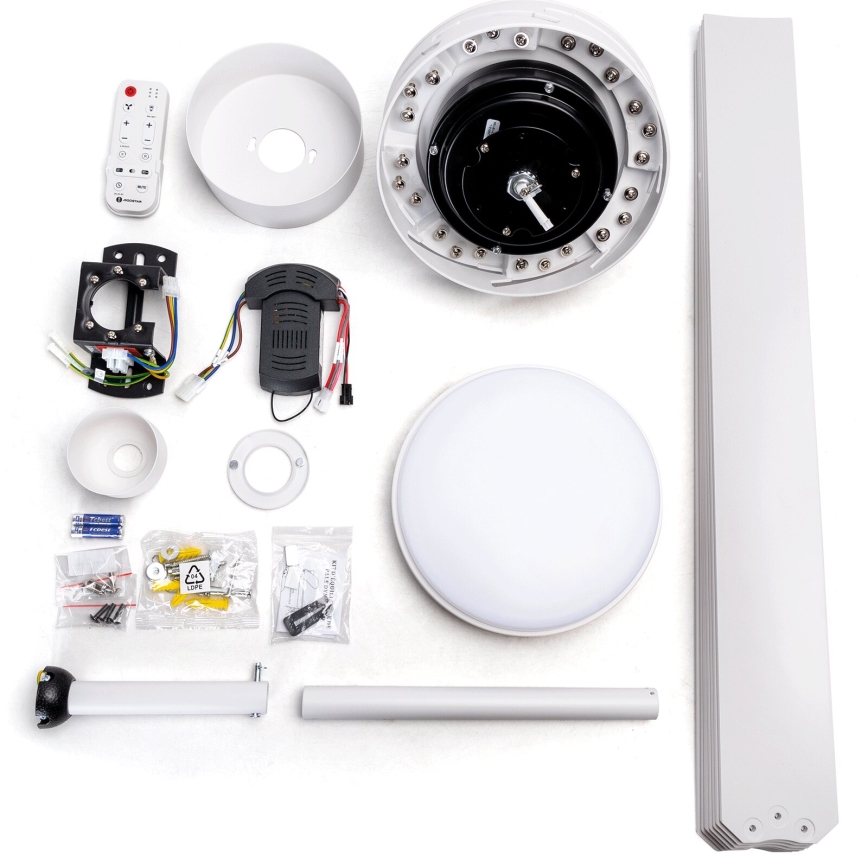 Aigostar - LED Stmívatelný stropní ventilátor LED/24W/230V 2700-6500K pr. 165 cm + dálkové ovládání bílá