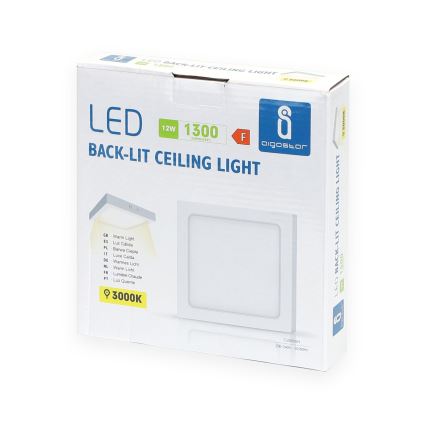 Aigostar - LED Stropní přisazené svítidlo LED/12W/230V 17,3x17,3 cm 3000K bílá