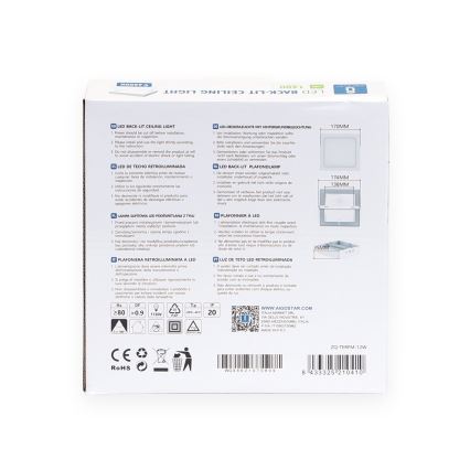 Aigostar - LED Stropní přisazené svítidlo LED/12W/230V 17,3x17,3 cm 6500K bílá