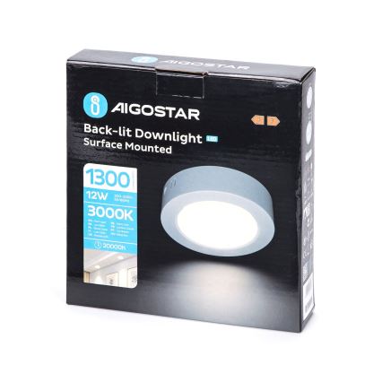 Aigostar - LED Stropní přisazené svítidlo LED/12W/230V pr. 17,4 cm 3000K bílá
