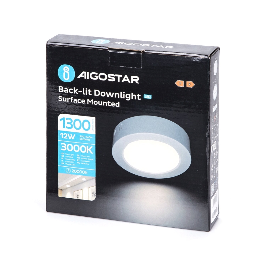 Aigostar - LED Stropní přisazené svítidlo LED/12W/230V pr. 17,4 cm 3000K bílá