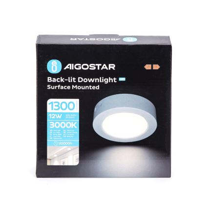 Aigostar - LED Stropní přisazené svítidlo LED/12W/230V pr. 17,4 cm 3000K bílá