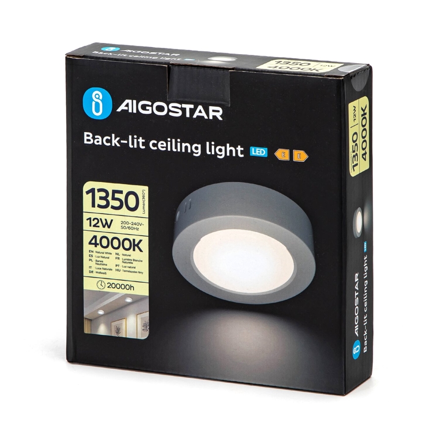 Aigostar - LED Stropní přisazené svítidlo LED/12W/230V pr. 17,4 cm 4000K bílá