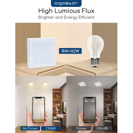 Aigostar - LED Stropní přisazené svítidlo LED/18W/230V 4000K 22,6x22,6 cm bílá