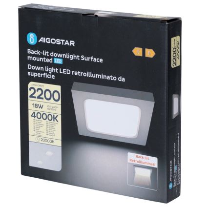 Aigostar - LED Stropní přisazené svítidlo LED/18W/230V 4000K 22,6x22,6 cm bílá