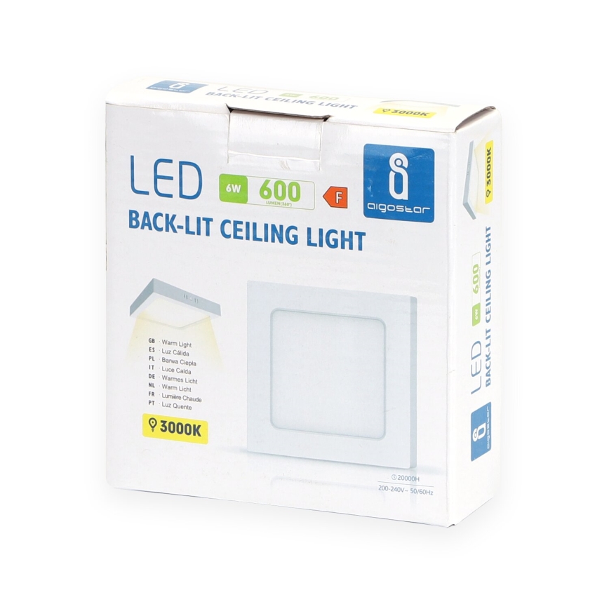 Aigostar - LED Stropní přisazené svítidlo LED/6W/230V 12,2x12,2 cm 3000K bílá