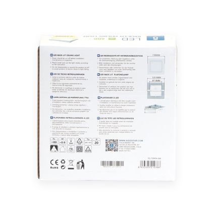 Aigostar - LED Stropní přisazené svítidlo LED/6W/230V 12,2x12,2 cm 3000K bílá