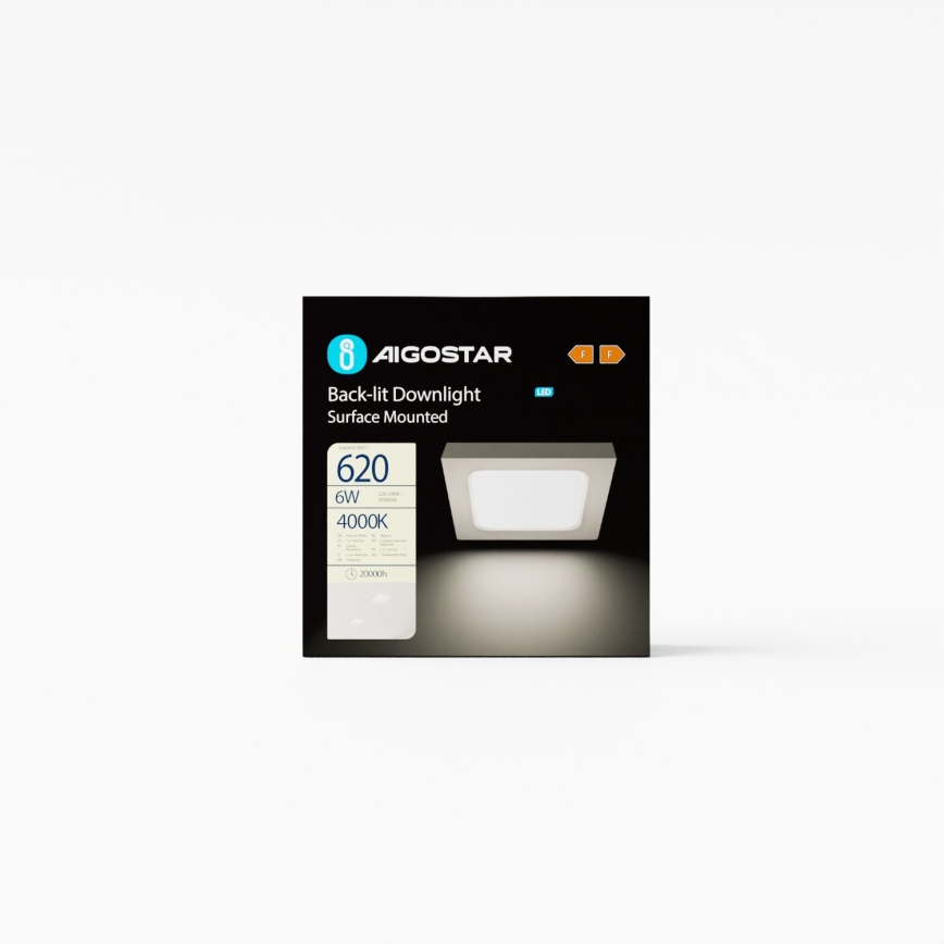 Aigostar - LED Stropní přisazené svítidlo LED/6W/230V 12,2x12,2 cm 4000K bílá