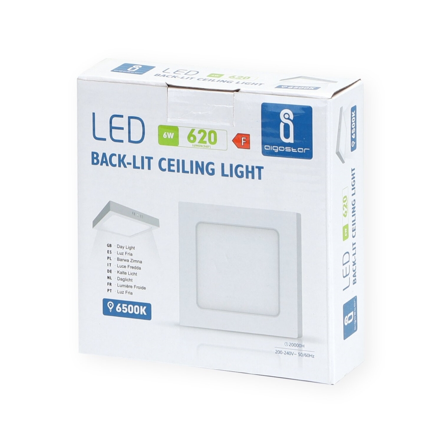 Aigostar - LED Stropní přisazené svítidlo LED/6W/230V 12,2x12,2 cm 6500K bílá