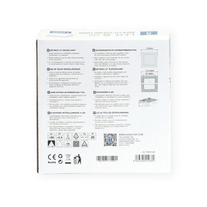 Aigostar - LED Stropní přisazené svítidlo LED/6W/230V 12,2x12,2 cm 6500K bílá