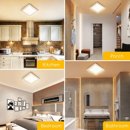 Aigostar - LED Stropní přisazené svítidlo LED/6W/230V 3000K 12,2x12,2 cm bílá