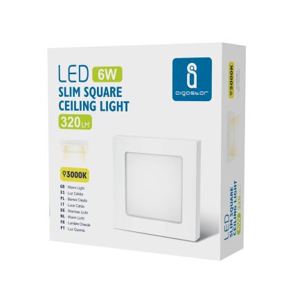 Aigostar - LED Stropní přisazené svítidlo LED/6W/230V 3000K 12,2x12,2 cm bílá