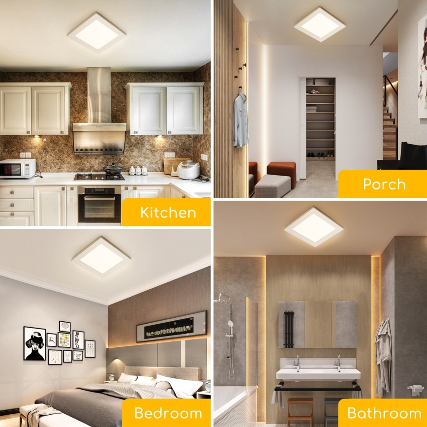 Aigostar - LED Stropní přisazené svítidlo LED/6W/230V 4000K 12,2x12,2 cm bílá