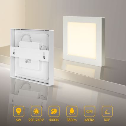 Aigostar - LED Stropní přisazené svítidlo LED/6W/230V 4000K 12,2x12,2 cm bílá