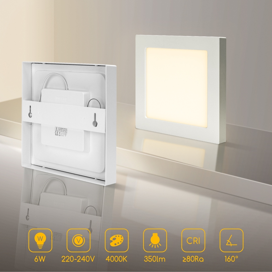 Aigostar - LED Stropní přisazené svítidlo LED/6W/230V 4000K 12,2x12,2 cm bílá